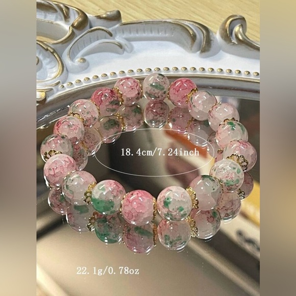 NWT Pink floral bracelet ONLY GET ONE BRACELET EVEN TBOUGH PHOTOS HAVE TWO. - Picture 4 of 7